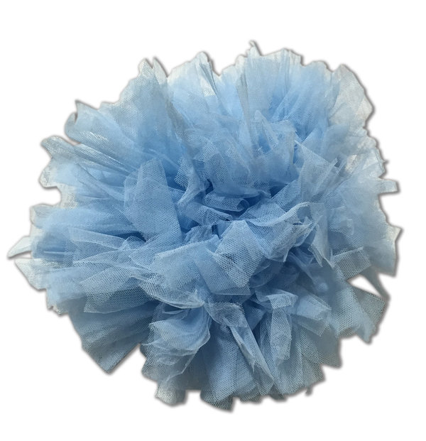 Pompon de tul azul de diametro aprox 30 cm